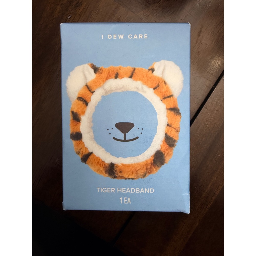 I‎ Dew Care Tiger Headband Orange Black Striped Plush Skincare Makeup Hair Band